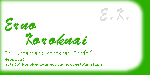 erno koroknai business card